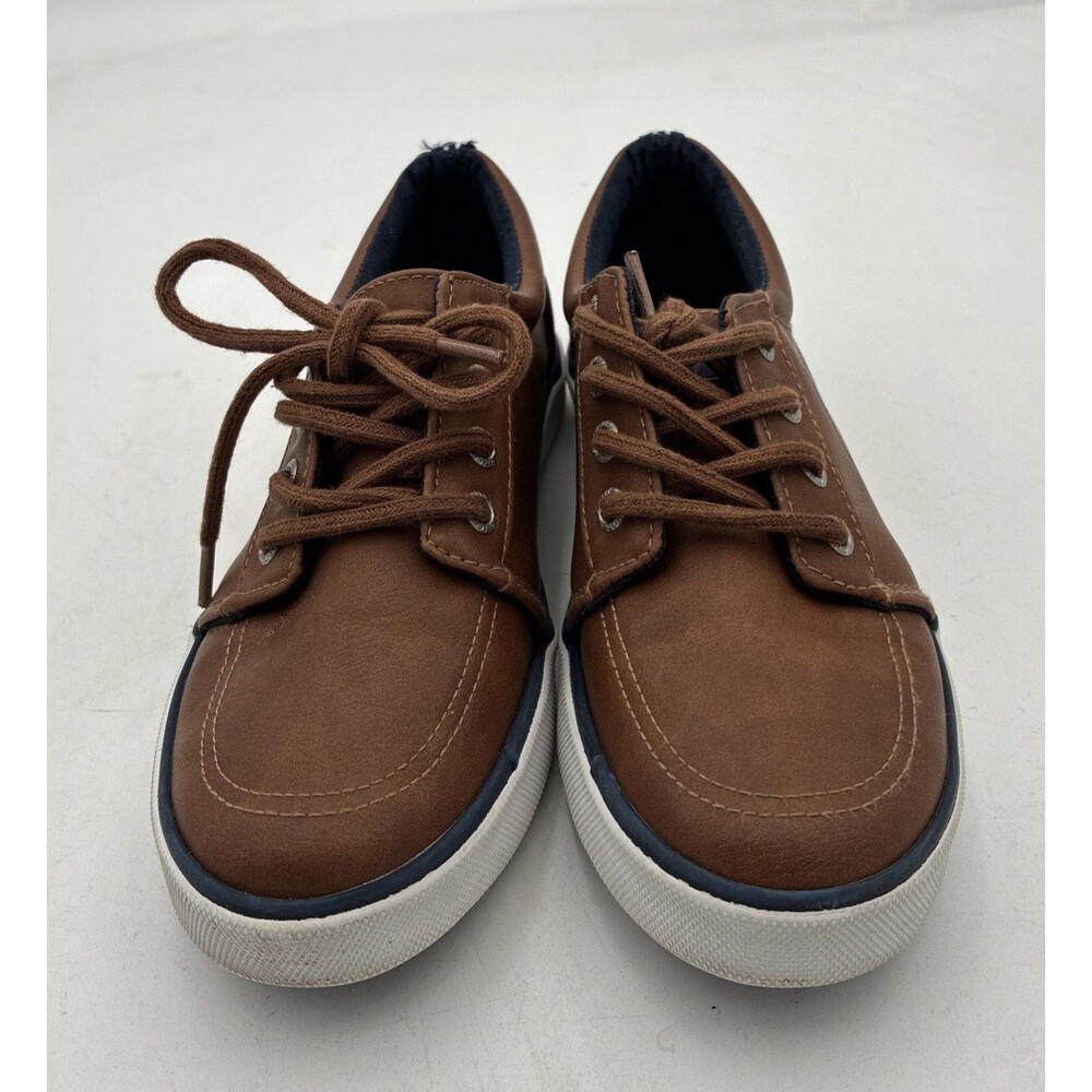 Nautica Shoes Youth 13 Berrian Sneakers Boat Shoes Brown Faux Leather Lace Up